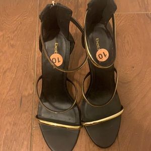 Bebe Black and gold sandals